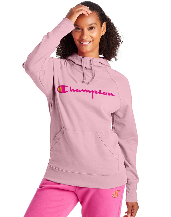 Champion Powerblend Fleece Script Logo - Naisten Pinkki Huppari - Suomi 6410587-NF